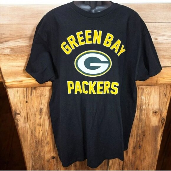 Green Bay Packers NFL Team Apparel Black T-Shirt XL - Picture 1 of 6